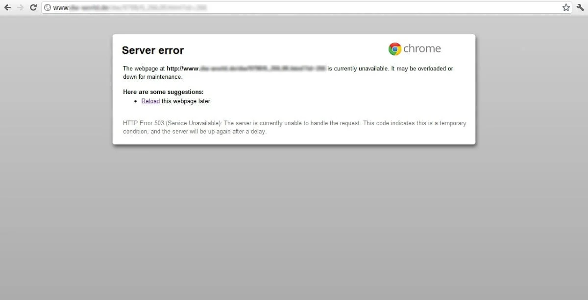 Server Error HTTP 503